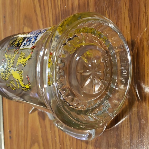 German Beer Stein Glass Pewter Lid - Picture 7 of 10